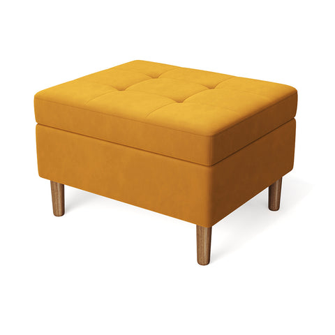 Livingandhome Modern Rectangular Tufted Velvet Storage Ottoman, ZH1210