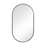 Livingandhome Modern Oval Metal Wall Mirror Black, CT0132