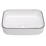 Livingandhome Rectangular Ceramic Countertop Basin Wash Sink with Drain, DM0450