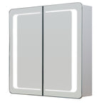 Livingandhome LED Rectangle Bathroom Wall Mounted Double-Door Mirror Cabinet, JM0949