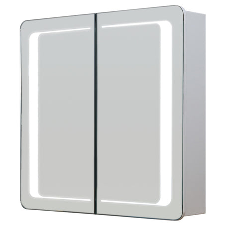 Livingandhome LED Rectangle Bathroom Wall Mounted Double-Door Mirror Cabinet, JM0949