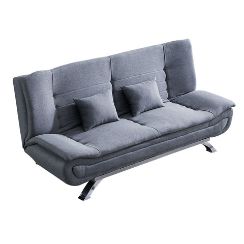 Livingandhome Linen Fabric 2-Seat Convertible Sofa Bed with Pillows, JM1240