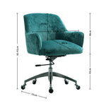 Velvet Upholstered Wheeled Swivel Office Chair, JM2085