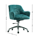 Velvet Upholstered Wheeled Swivel Office Chair, JM2085
