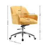 Velvet Upholstered Wheeled Swivel Office Chair, JM2087