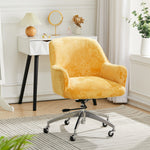 Velvet Upholstered Wheeled Swivel Office Chair, JM2087