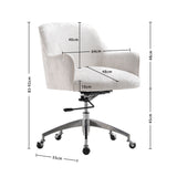 Livingandhome Velvet Upholstered Wheeled Swivel Office Chair, JM2091