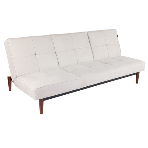 Livingandhome Faux Suede 3 Seater Upholstered Sofa Bed with Wood Legs, JM2198