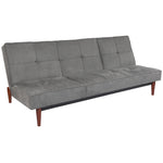 Livingandhome Faux Suede 3 Seater Upholstered Sofa Bed with Wood Legs, JM2199