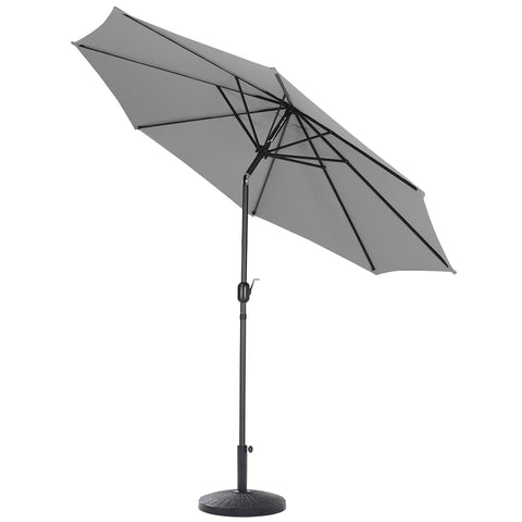 Livingandhome Patio Umbrella 3M Large Traditional Parasol with Resin Base, LG0445LG0882