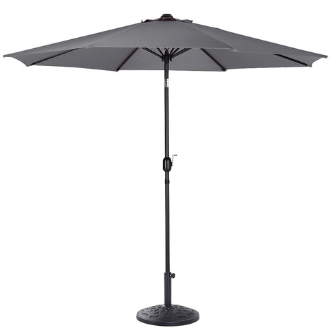 Livingandhome Patio Umbrella 3M Large Traditional Parasol with Resin Base, LG0446LG0883