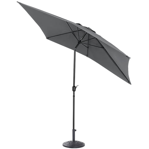 Livingandhome Patio Umbrella 3M Large Traditional Parasol with Resin Base, LG0452LG0883