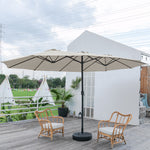 Large Double-sided Twin Garden Parasol with Crank, Round Base, LG0806LG0807