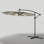 Outdoor 32 LED Lighted Patio Umbrella with Crank Lift System with Base, LG0929LG0441