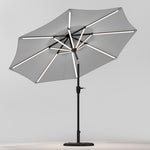 Large Solar Powered LED Patio Umbrella for Outdoor Garden Patio with Base, LG0930LG0454