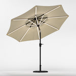 Large Solar Powered LED Patio Umbrella for Outdoor Garden Patio with Base, LG0932LG0454