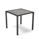 Livingandhome 80cm Square Outdoor Dining Table with Parasol Hole Grey, LG1017