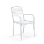 Livingandhome Set of 2 Garden Dining Armchairs White, LG1028