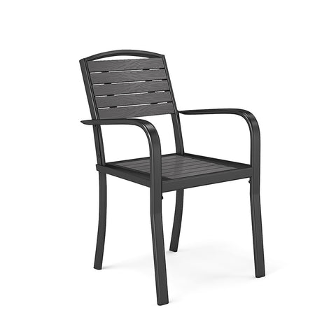 Livingandhome Set of 2 Garden Dining Armchairs Grey, LG1030