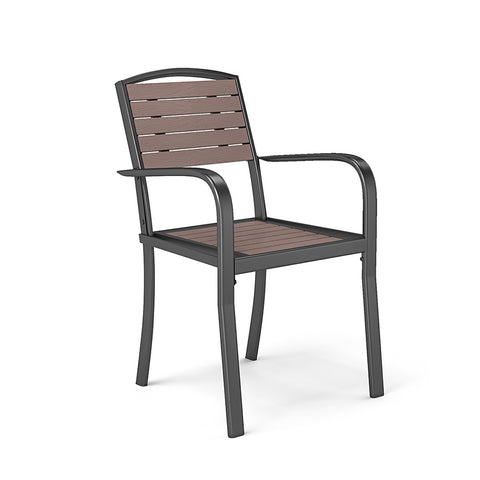 Livingandhome Set of 4 Garden Dining Armchairs Brown, LG1033