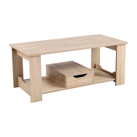 Livingandhome Coffee Table with Storage Small Tea Table Desk Wooden Living Room Furniture, MC0337