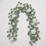 Livingandhome 185cm Artificial Rose Eucalyptus Garland Vine Wall Hanging Wedding Arch Door Decor, SW0459
