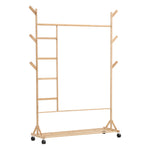 Livingandhome Bamboo Clothes Rack with Bottom Shelf Shoe Clothing Organizer, SW0371