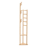 Livingandhome Bamboo Coat Rack Stand Coat Standing Tree for Entryway Bedroom Office, SW0373