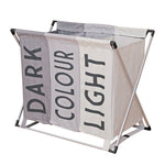 Aluminium Foldable Laundry Sorter Triple Section Light & Dark Colour, WH0551