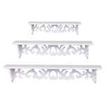 Set of 3 Wooden Shelves Storage Display Rack Wall-Mounted White, WH0658
