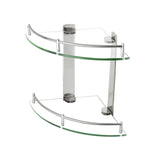 2-Tier Tempered Glass Corner Shelf Bathroom Wall Mounted, WH0659