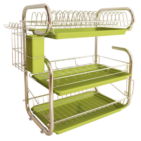 3-Tier Dish Drainer Rack with Drip Tray & Cutting Board Holder, WH0698