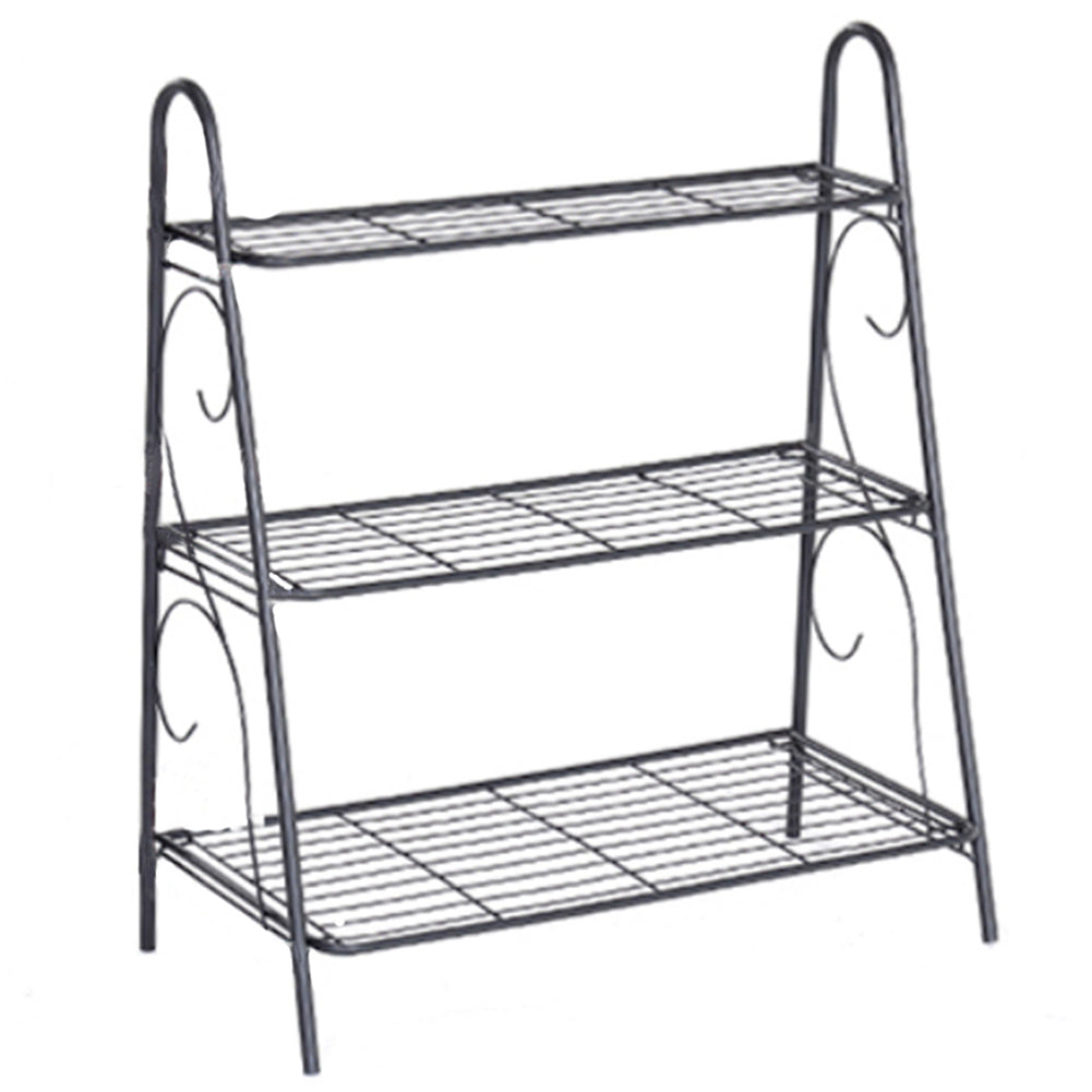 Ladder Storage Racks 3 Metal 3 Tiers Shoes Rack Ladder Storage Rack Black, WH0773 – EVER STRONG