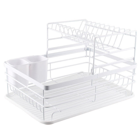 Kitchen 2 Tier Metal Dish Drainer Rack Sink Washing Plates Draining Board, WH0779
