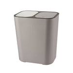 Kitchen 15L Rubbish Dustbin Double Recycling Bin 2 Section Grey, WH0839