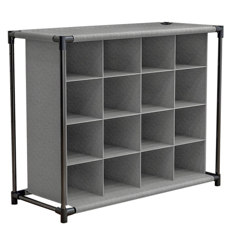 4-Tier 16-Grid Non-woven Shoes Rack Storage Organizer, WH0905