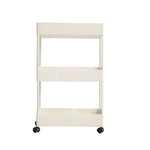 3 Tiers Shelf Trolley Cart Storage Rack for Kitchen Bathroom White, WH0940