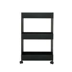 3 Tiers Shelf Trolley Cart Storage Rack for Kitchen Bathroom Black, WH0941