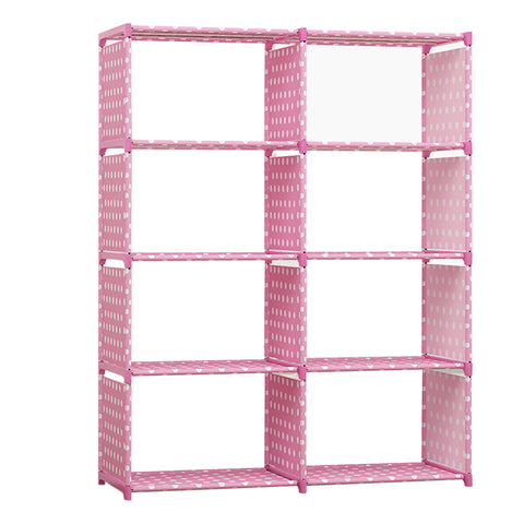 8 Cube Clothes Storage Bookcase Shelf Rack Shoes Children Kids Bedroom Cabinet, WH0979