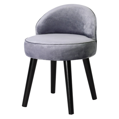 Livingandhome Modern Velvet Dressing Table Stool with Solid Wood Legs, ZH0223