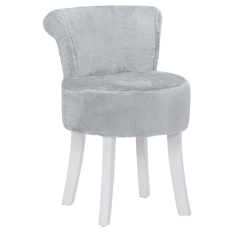 Livingandhome Modern Plush Upholstered Dressing Table Chair with White Legs, ZH0712