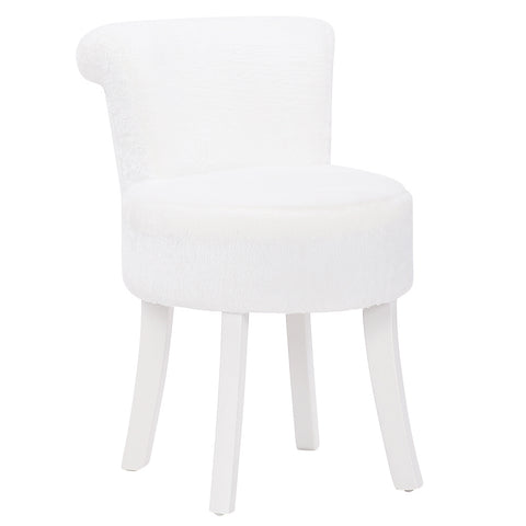 Livingandhome Modern Plush Upholstered Dressing Table Chair with White Legs, ZH0714