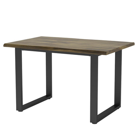 Livingandhome Solid Wood Rectangular Dining Table with Metal Legs, ZH1193ZH1194