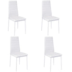 Set of 4 Modern Faux Leather Armless High Back Dining Chairs, FD240074