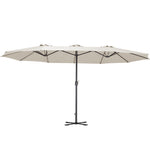 Large Double-sided Twin Garden Parasol with Crank without Base, LG0806