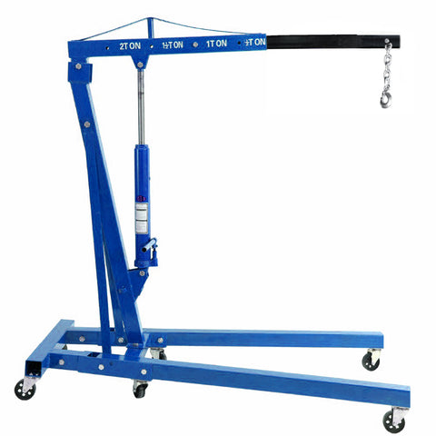 Livingandhome Portable Hydraulic Engine Crane 2 Ton 4400lb Folding Hoist with Hooks, AI0322AI0323AI0324
