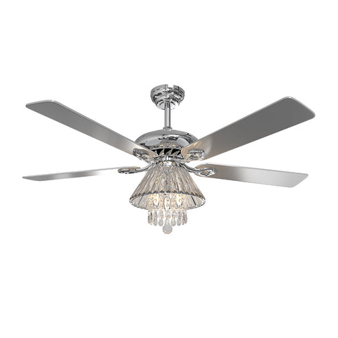 Livingandhome 52 Inch Modern 5 Wood Blade Ceiling Fan Chandelier, DM0332