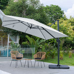 Large Square Canopy Rotating Outdoor Cantilever Parasol with Square Base, LG0798LG0533