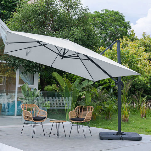 Large Square Canopy Rotating Outdoor Cantilever Parasol with Square Base, LG0798LG0533