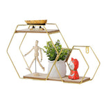 Honeycomb Modern Hexagonal 2 Tier Wall Floating Shelf, SP2331
